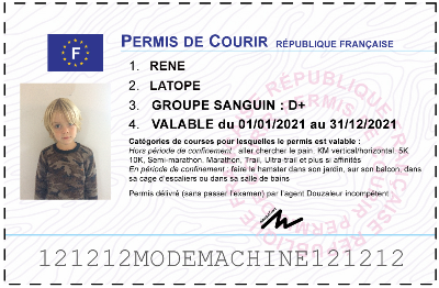 Votre permis de courir personnalisé