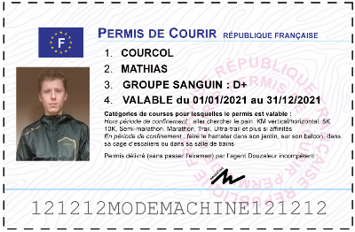 Votre permis de courir personnalisé