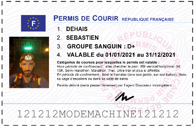 Votre permis de courir personnalisé