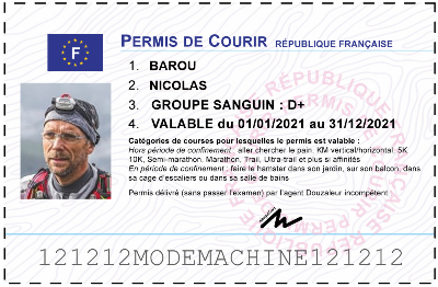 Votre permis de courir personnalisé
