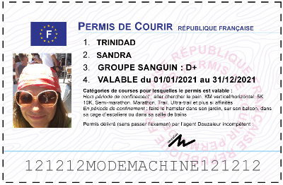 Votre permis de courir personnalisé