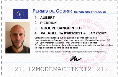 Votre permis de courir personnalisé