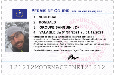 Votre permis de courir personnalisé