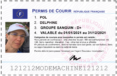 Votre permis de courir personnalisé