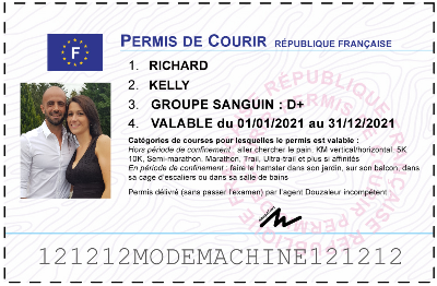 Votre permis de courir personnalisé