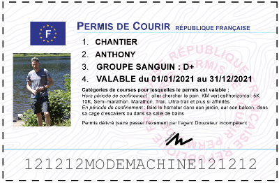 Votre permis de courir personnalisé