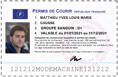 Votre permis de courir personnalisé
