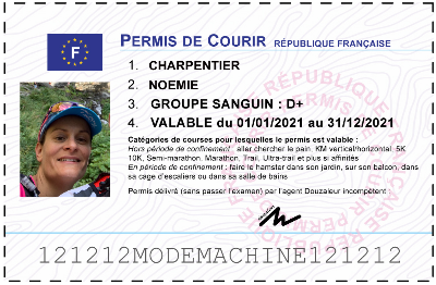 Votre permis de courir personnalisé