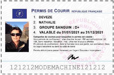 Votre permis de courir personnalisé
