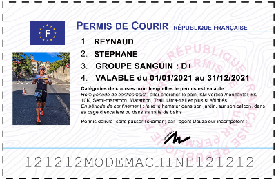 Votre permis de courir personnalisé