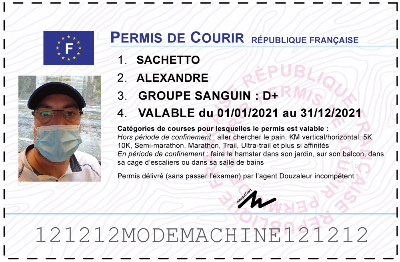 Votre permis de courir personnalisé