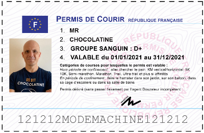 Votre permis de courir personnalisé