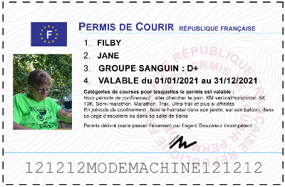 Votre permis de courir personnalisé