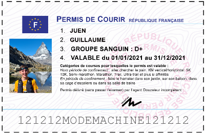Votre permis de courir personnalisé