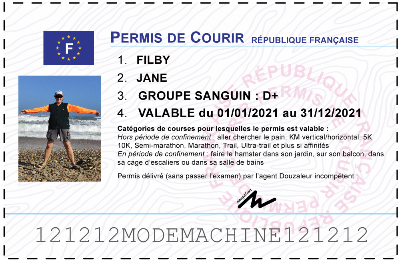 Votre permis de courir personnalisé
