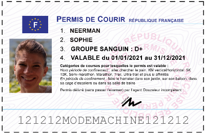 Votre permis de courir personnalisé