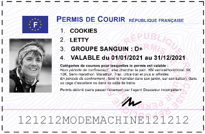 Votre permis de courir personnalisé