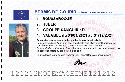 Votre permis de courir personnalisé