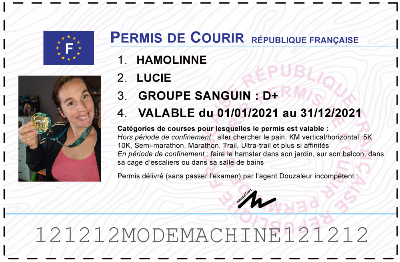 Votre permis de courir personnalisé