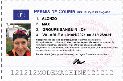 Votre permis de courir personnalisé