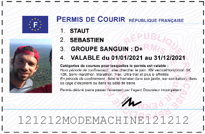 Votre permis de courir personnalisé