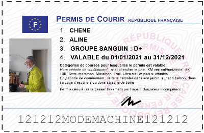Votre permis de courir personnalisé