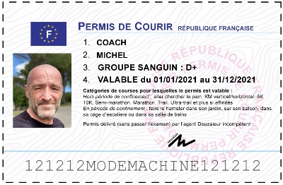 Votre permis de courir personnalisé