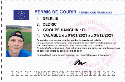 Votre permis de courir personnalisé