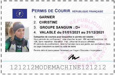 Votre permis de courir personnalisé