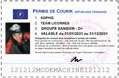 Votre permis de courir personnalisé