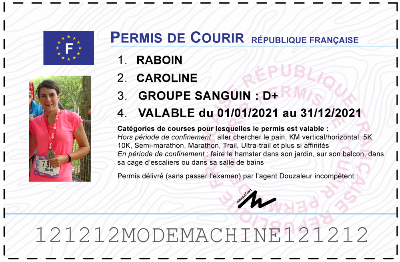 Votre permis de courir personnalisé