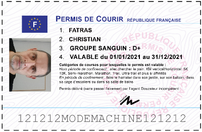 Votre permis de courir personnalisé
