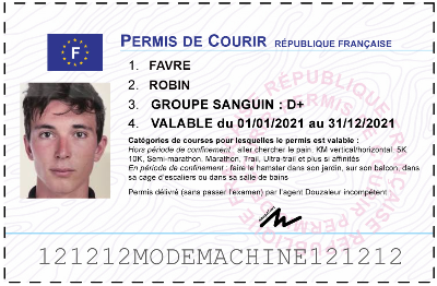 Votre permis de courir personnalisé