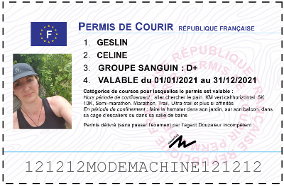 Votre permis de courir personnalisé