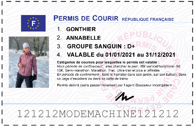 Votre permis de courir personnalisé