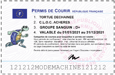 Votre permis de courir personnalisé