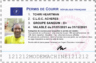 Votre permis de courir personnalisé