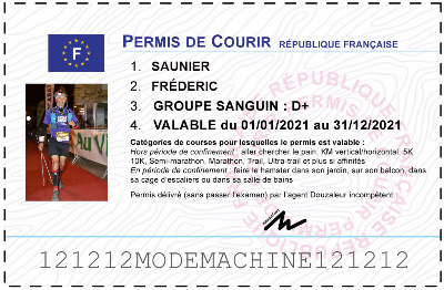 Votre permis de courir personnalisé
