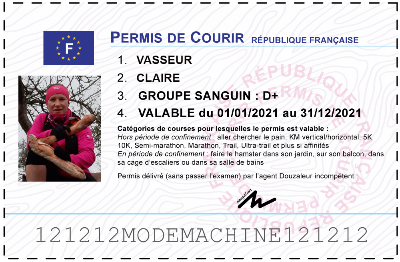 Votre permis de courir personnalisé
