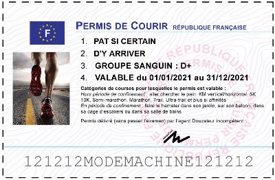 Votre permis de courir personnalisé