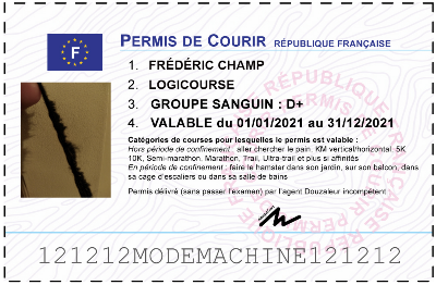 Votre permis de courir personnalisé