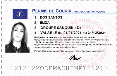 Votre permis de courir personnalisé