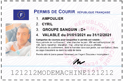 Votre permis de courir personnalisé