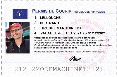 Votre permis de courir personnalisé