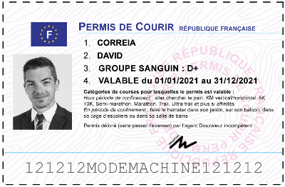 Votre permis de courir personnalisé