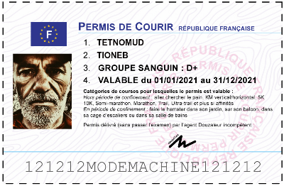 Votre permis de courir personnalisé