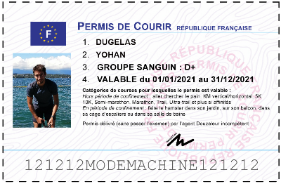 Votre permis de courir personnalisé