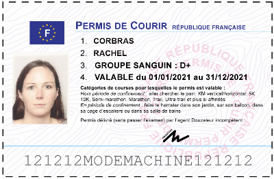 Votre permis de courir personnalisé