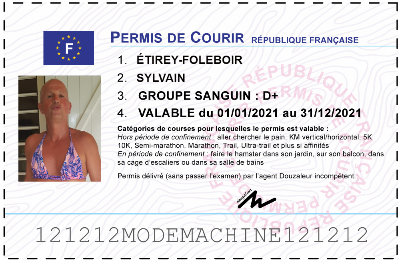 Votre permis de courir personnalisé