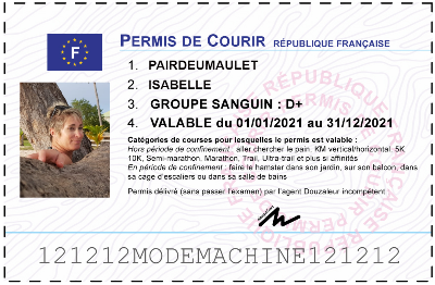 Votre permis de courir personnalisé